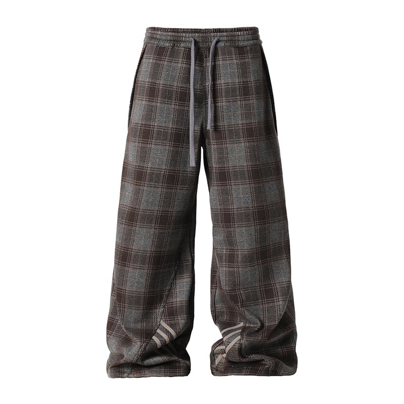 Sports Plaid Striped Paratrooper Pants - chiclara