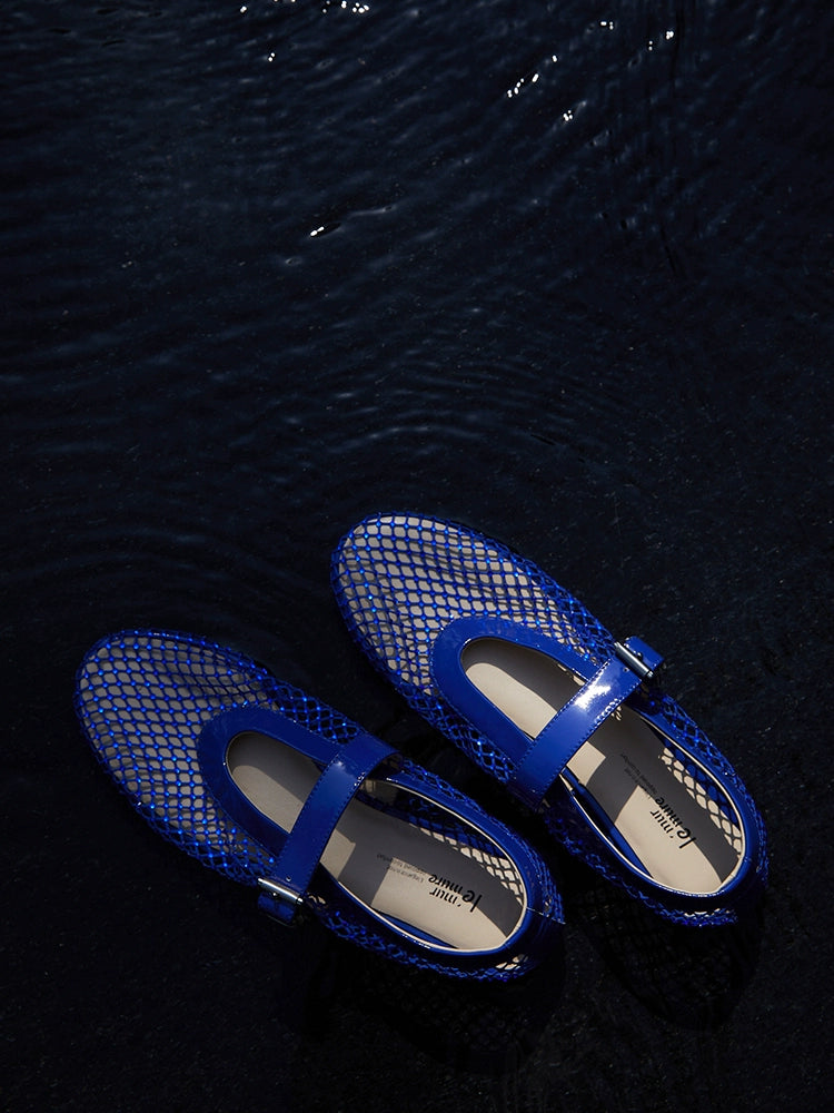 Mesh Mary Jane Ballet Flats