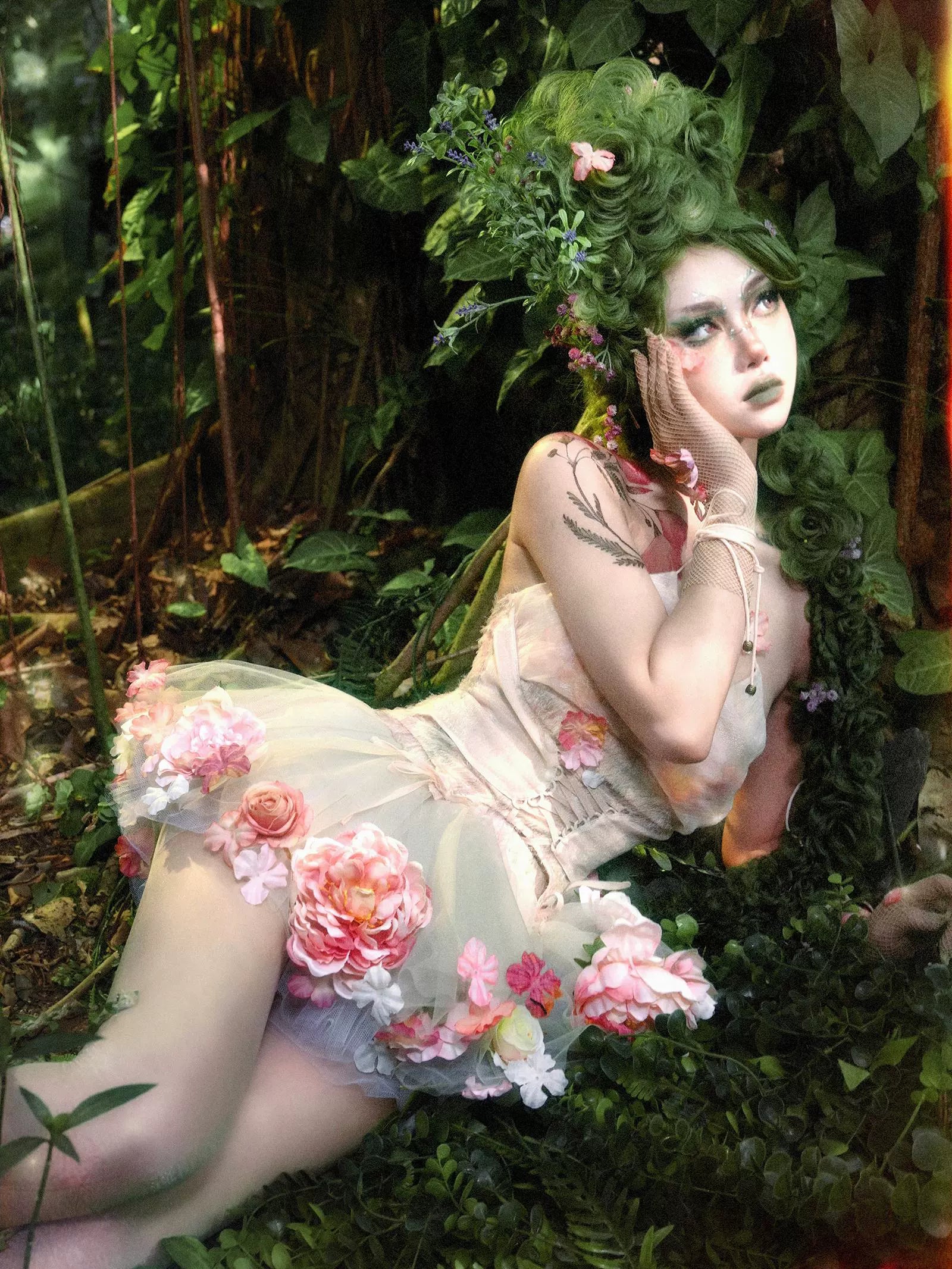 Flower-patterned Tulle Petticoat