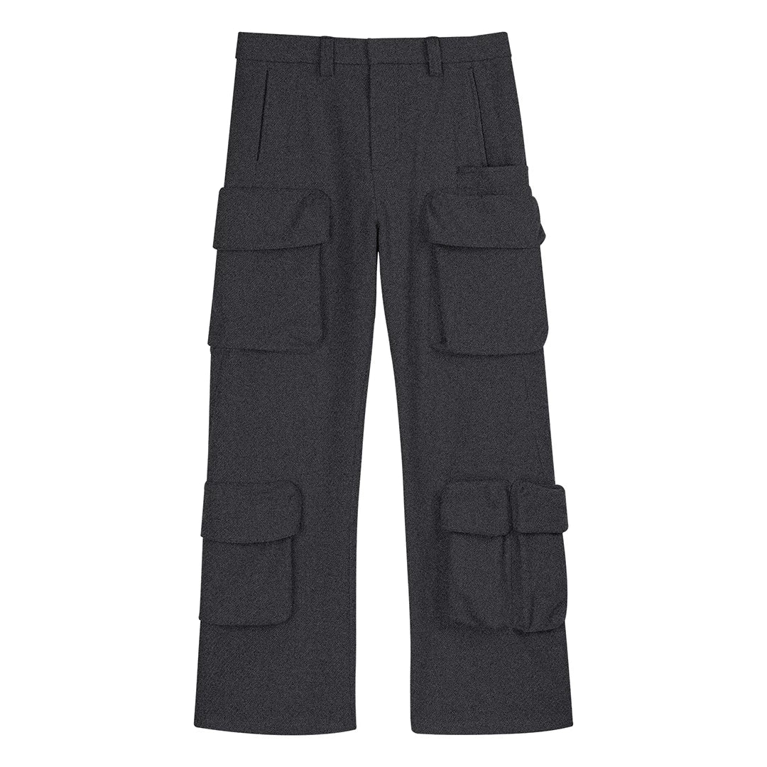 Multi-Pocket Wide-Leg Cargo Trouser