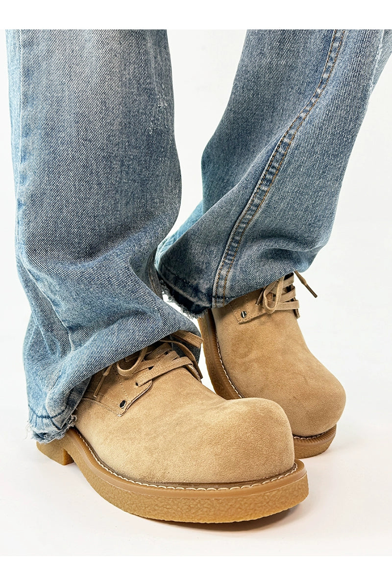 Modern Chunky Suede Platform Derbies