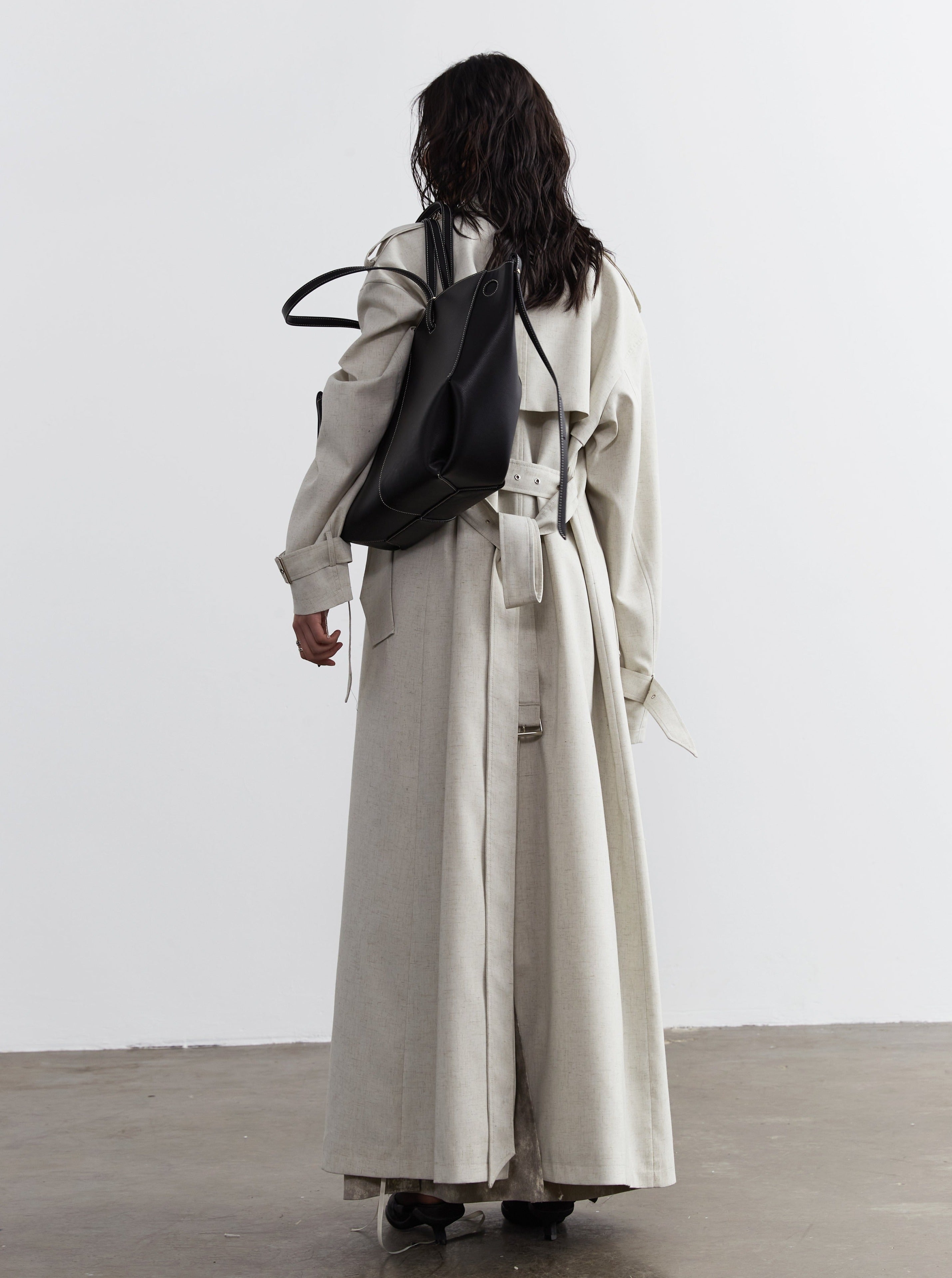 Ivory Elegance Oversized Trench Coat