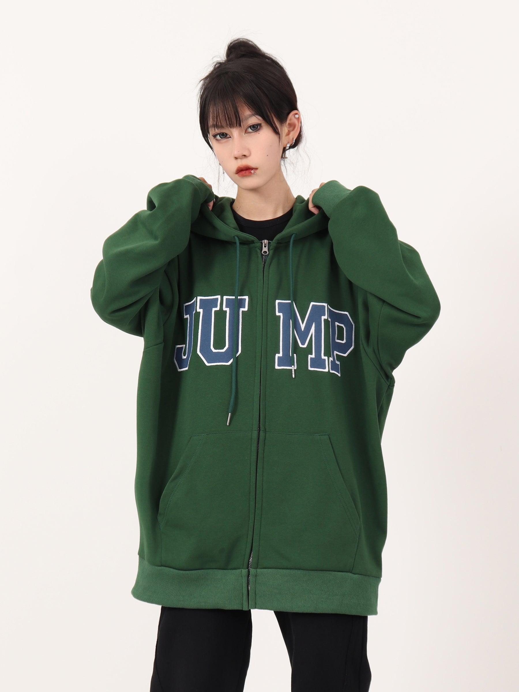 Casual Hoodie with Big Logo Zipper - chiclara