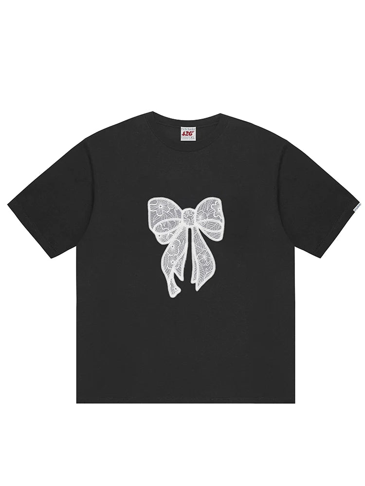 Bow-Adorned Relaxed Fit Tee - chiclara