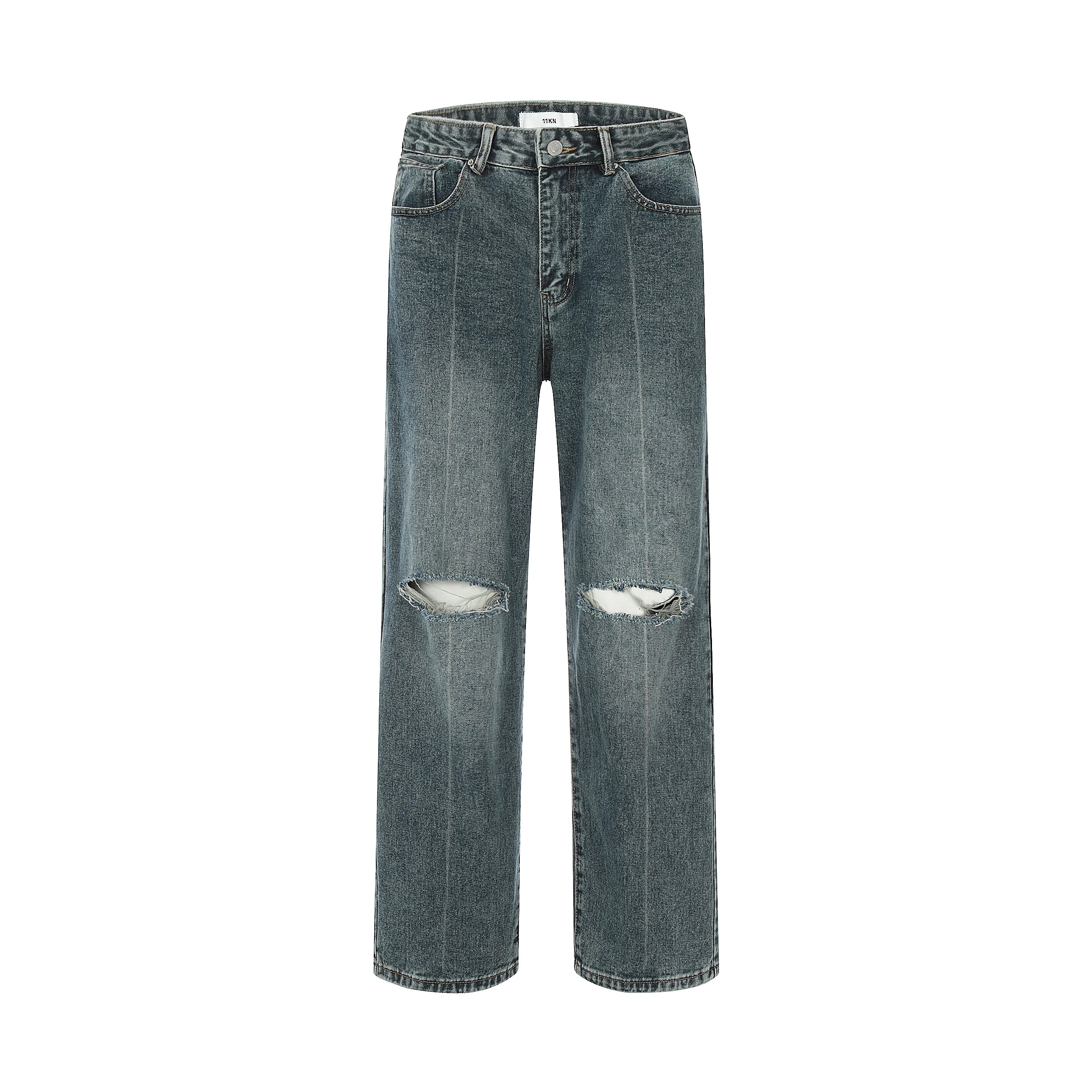 MADWITCH Vintage Vibe Distressed Straight-Leg Jeans