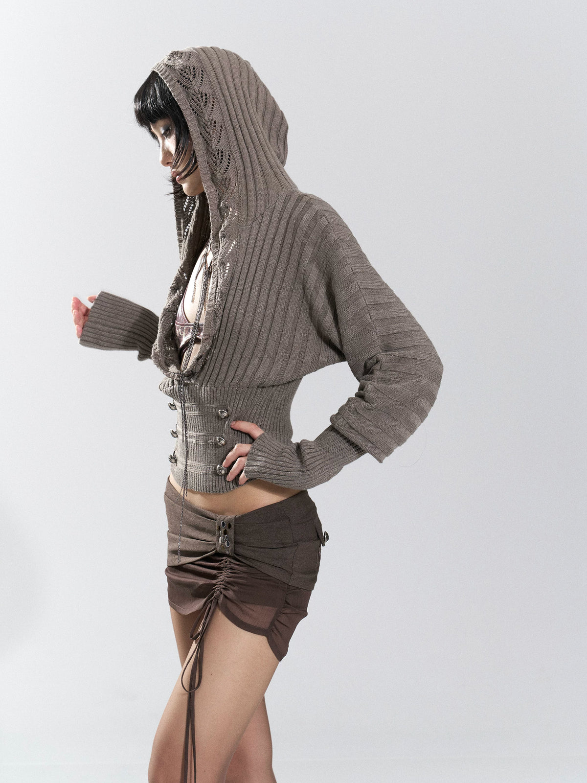 Eclipse Lace-Trim Corset Knit Top