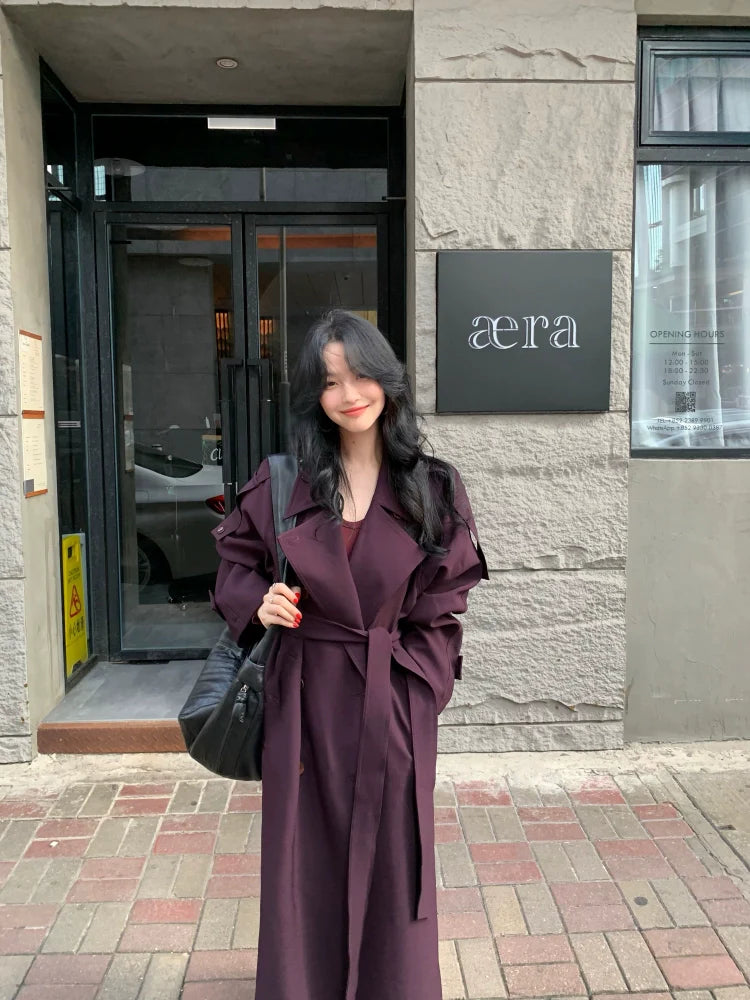 Long Belted Trench Coat