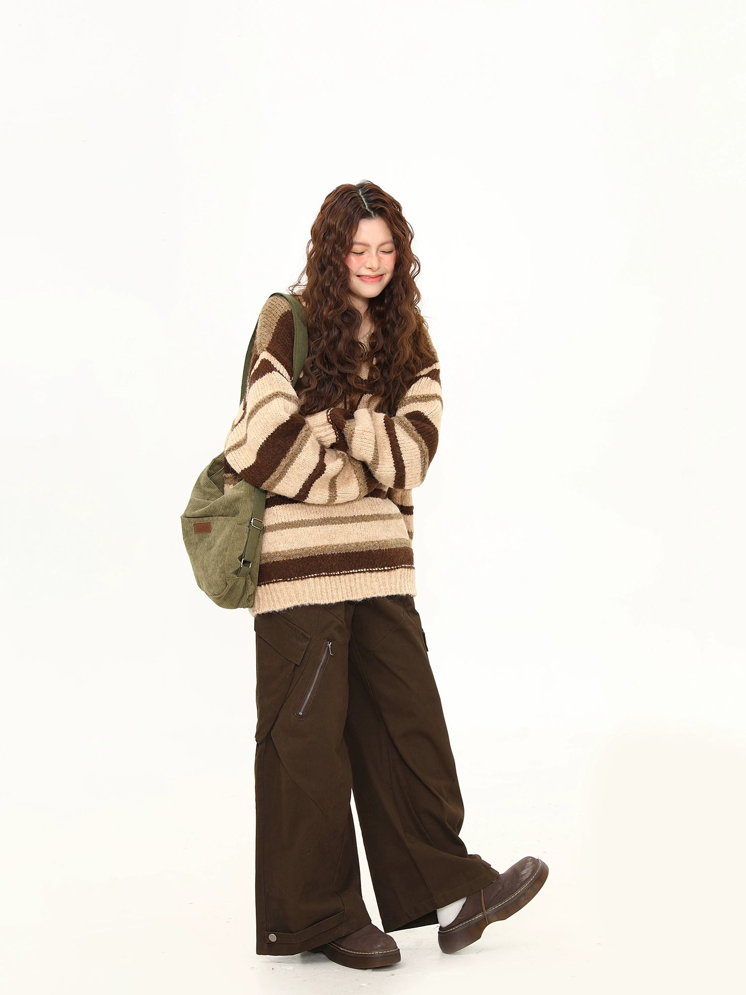 Caramel Swirl Cozy Stripe Sweater