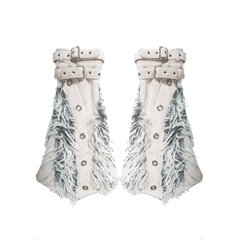 ARIADNAw Fringed Buckle-Strap Boots - Off-White (Women's)