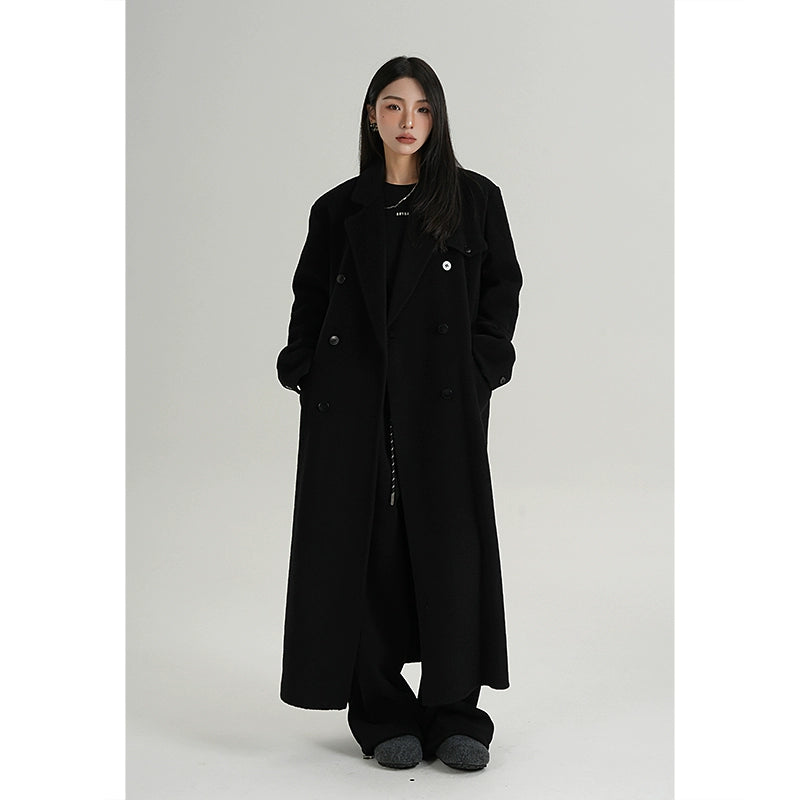 Slate Guardian Double-Breasted Wool Coat
