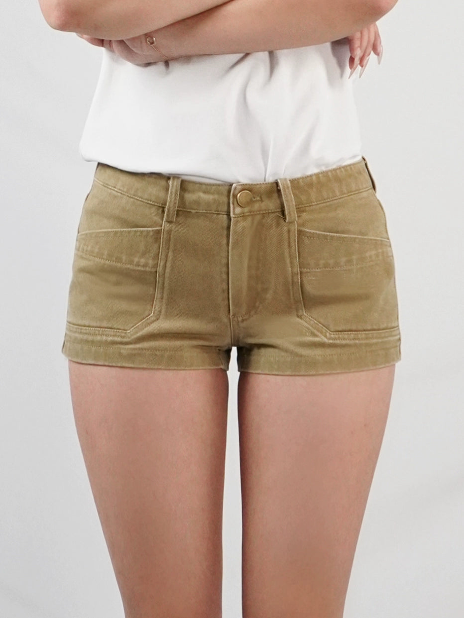 Low-waist Denim Super Short Shorts