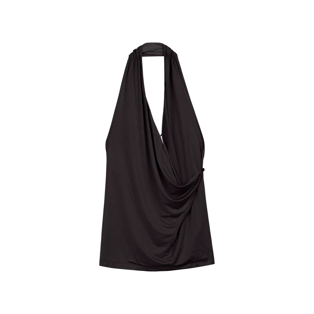 Draped Halter Neck Top