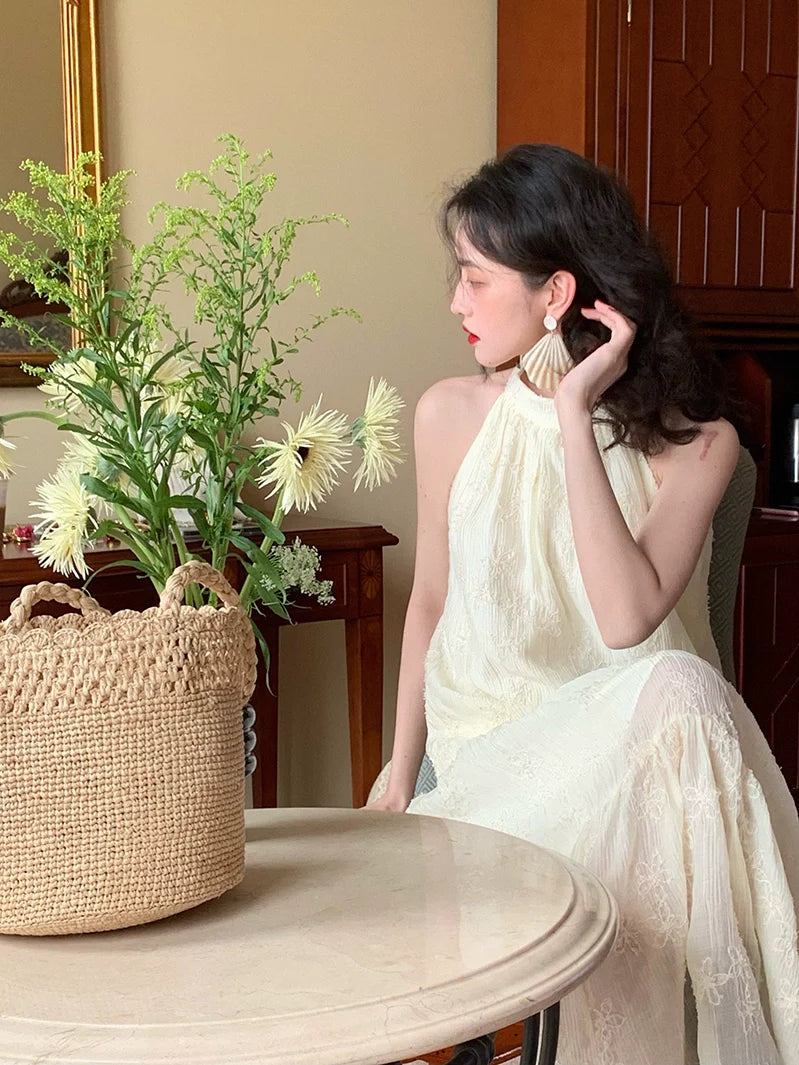 Sleeveless High Neck Maxi Dress