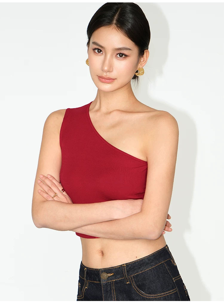 Asymmetry Chic One‑Shoulder Crop Top