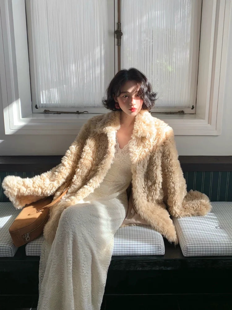 Super Soft Lapel Faux Fur Coat