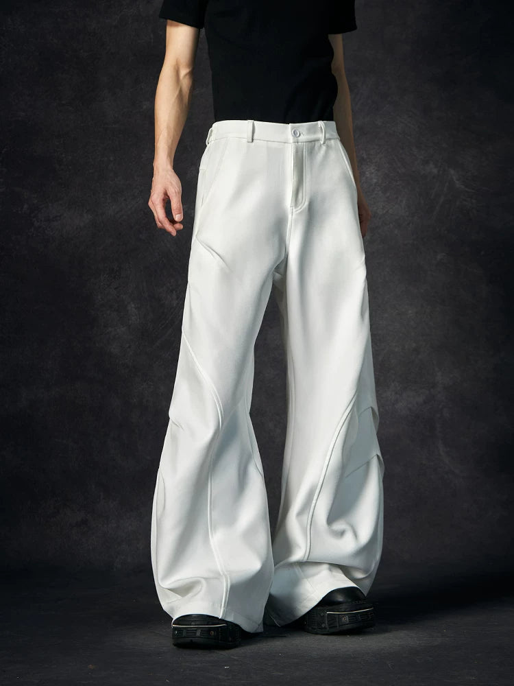 Wave Contour Wide‑Leg Trousers