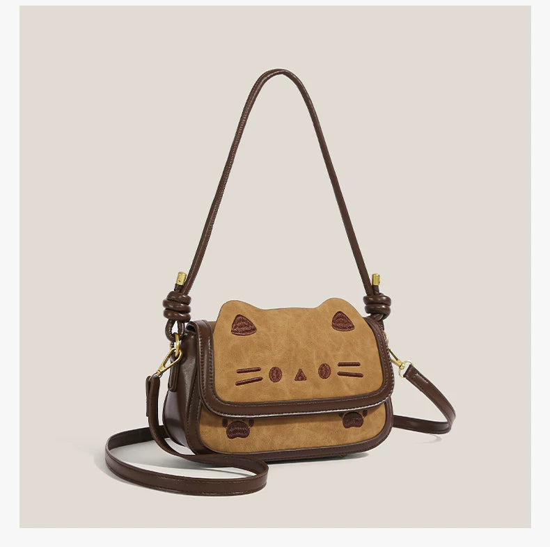 Cinnamon Kitty Charm Shoulder Bag