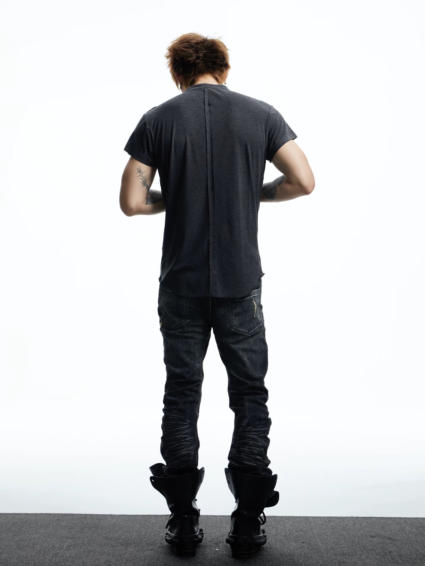 Button Placket Shoulder Tab T-Shirt