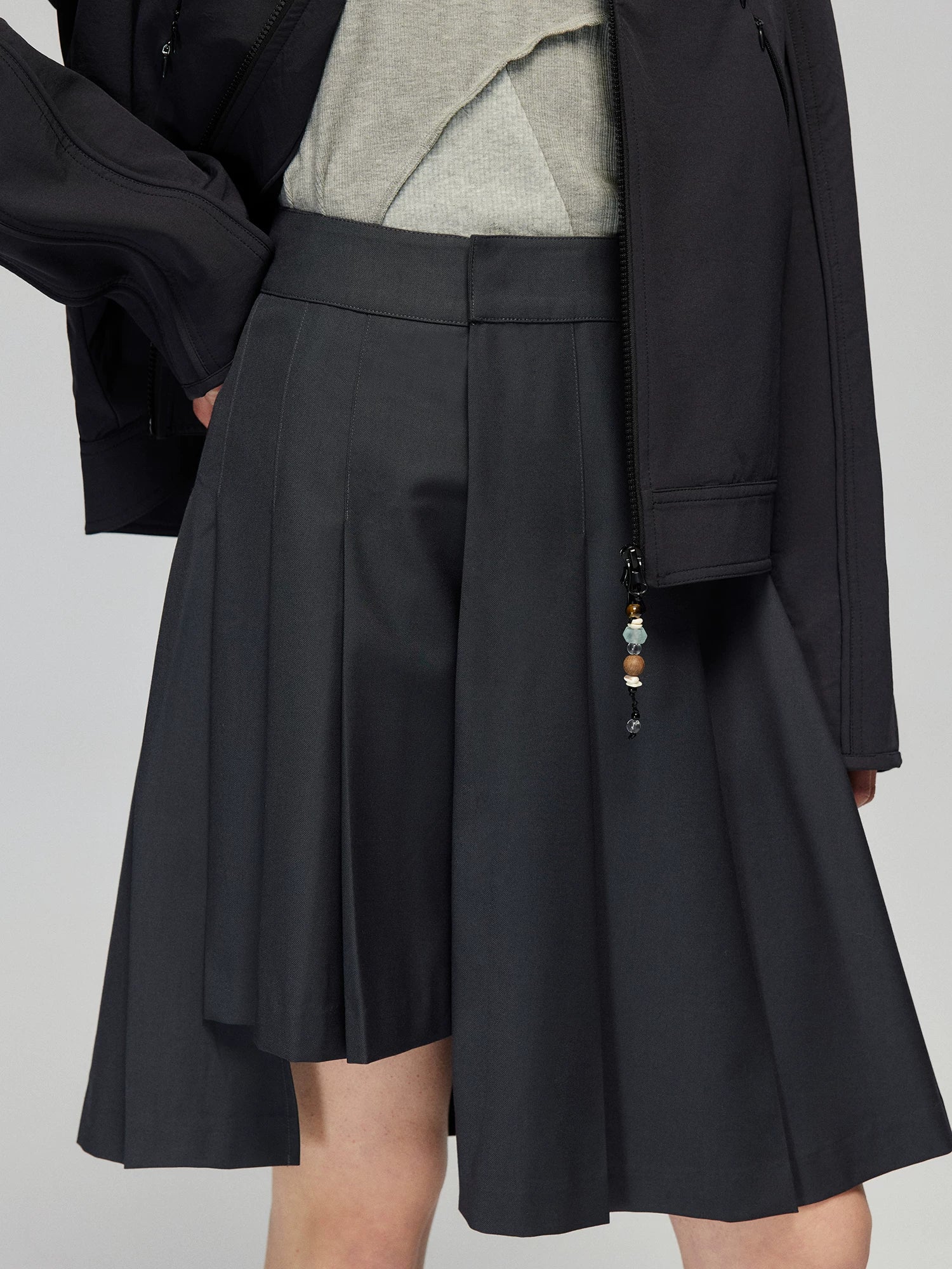 Asym Pleated Mini Skirt