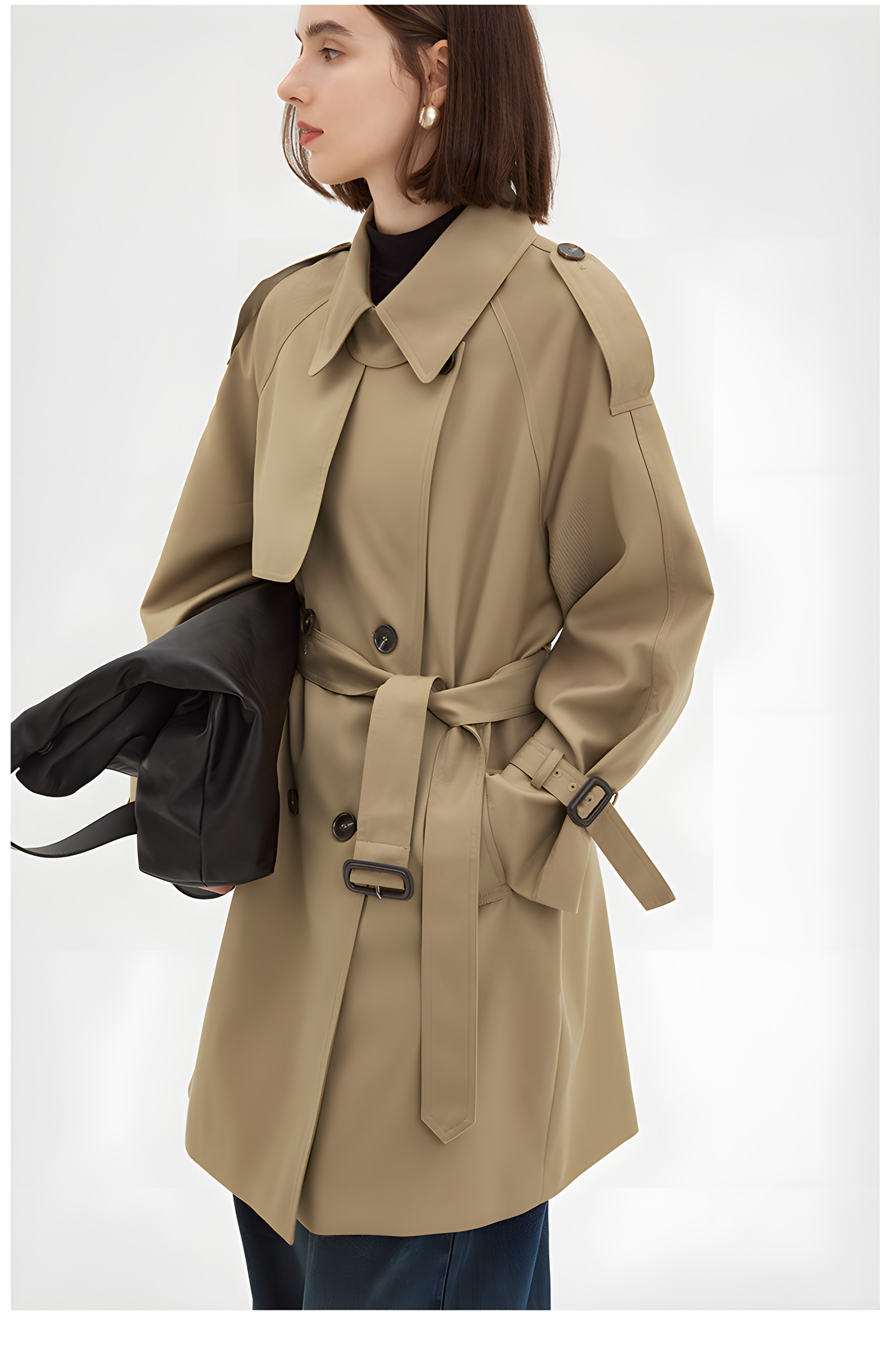 Parisian Autumn: Vintage-Inspired Midi Trench Coat - chiclara