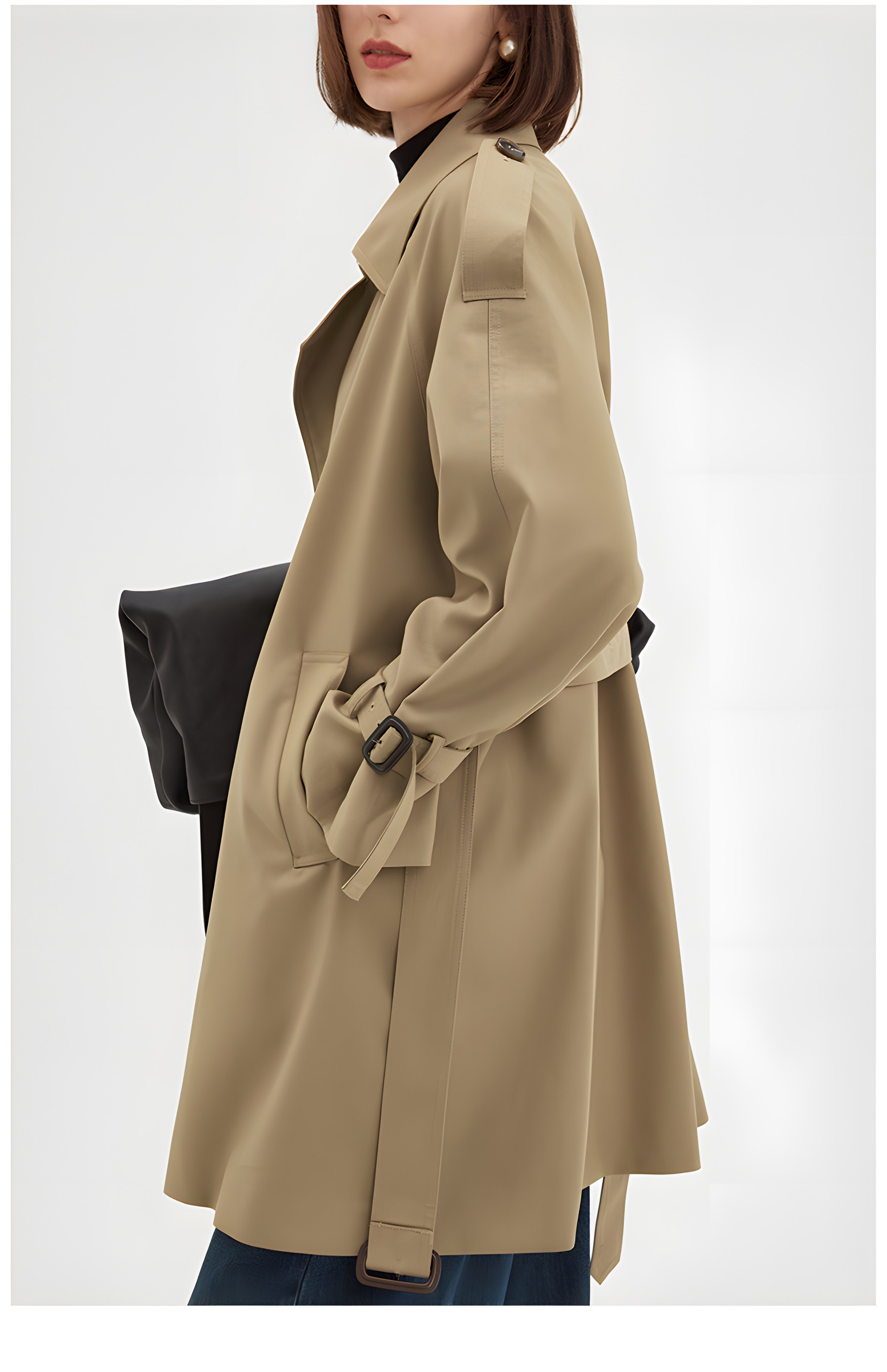 Parisian Autumn: Vintage-Inspired Midi Trench Coat - chiclara