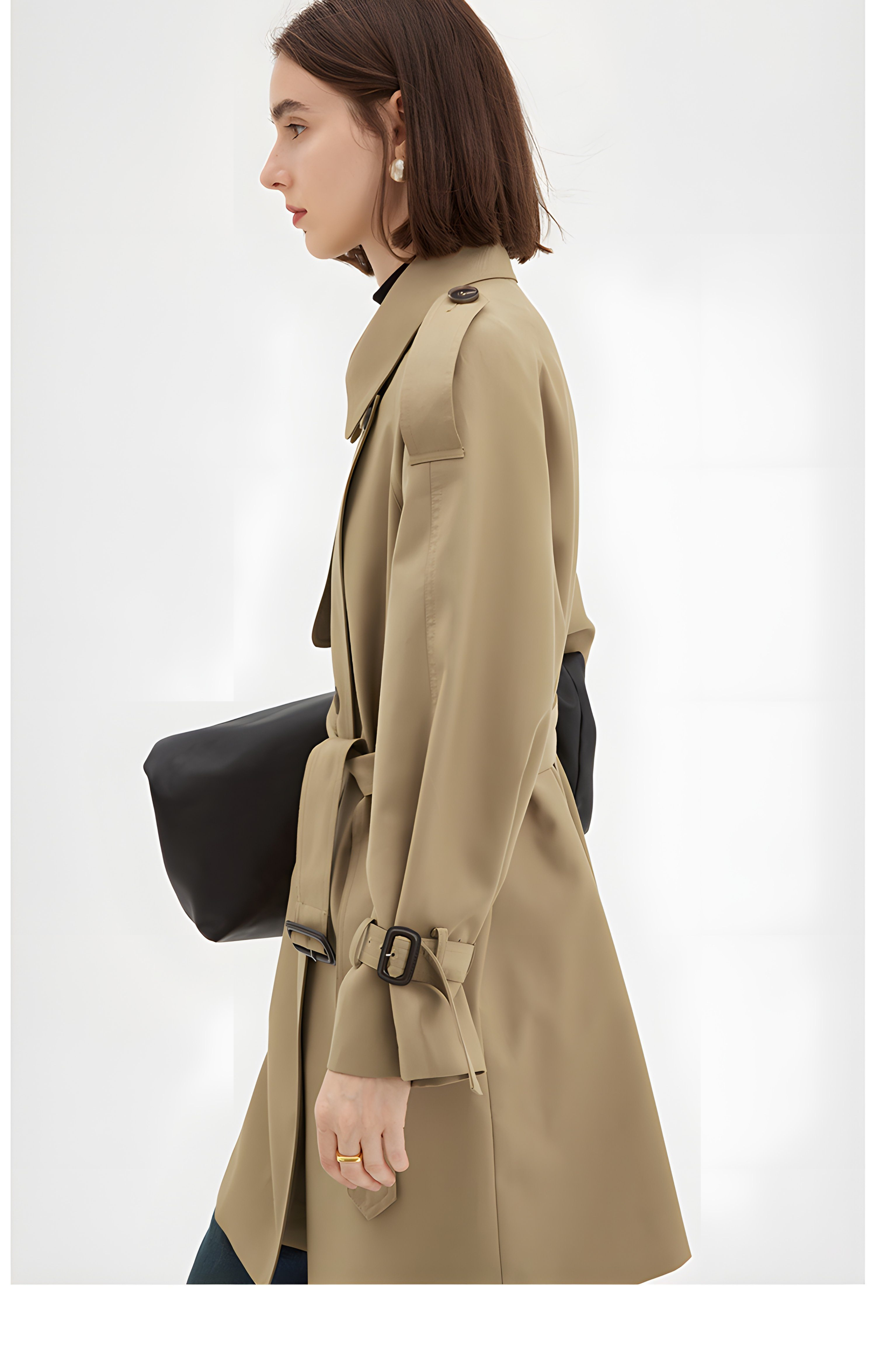 Parisian Autumn: Vintage-Inspired Midi Trench Coat - chiclara