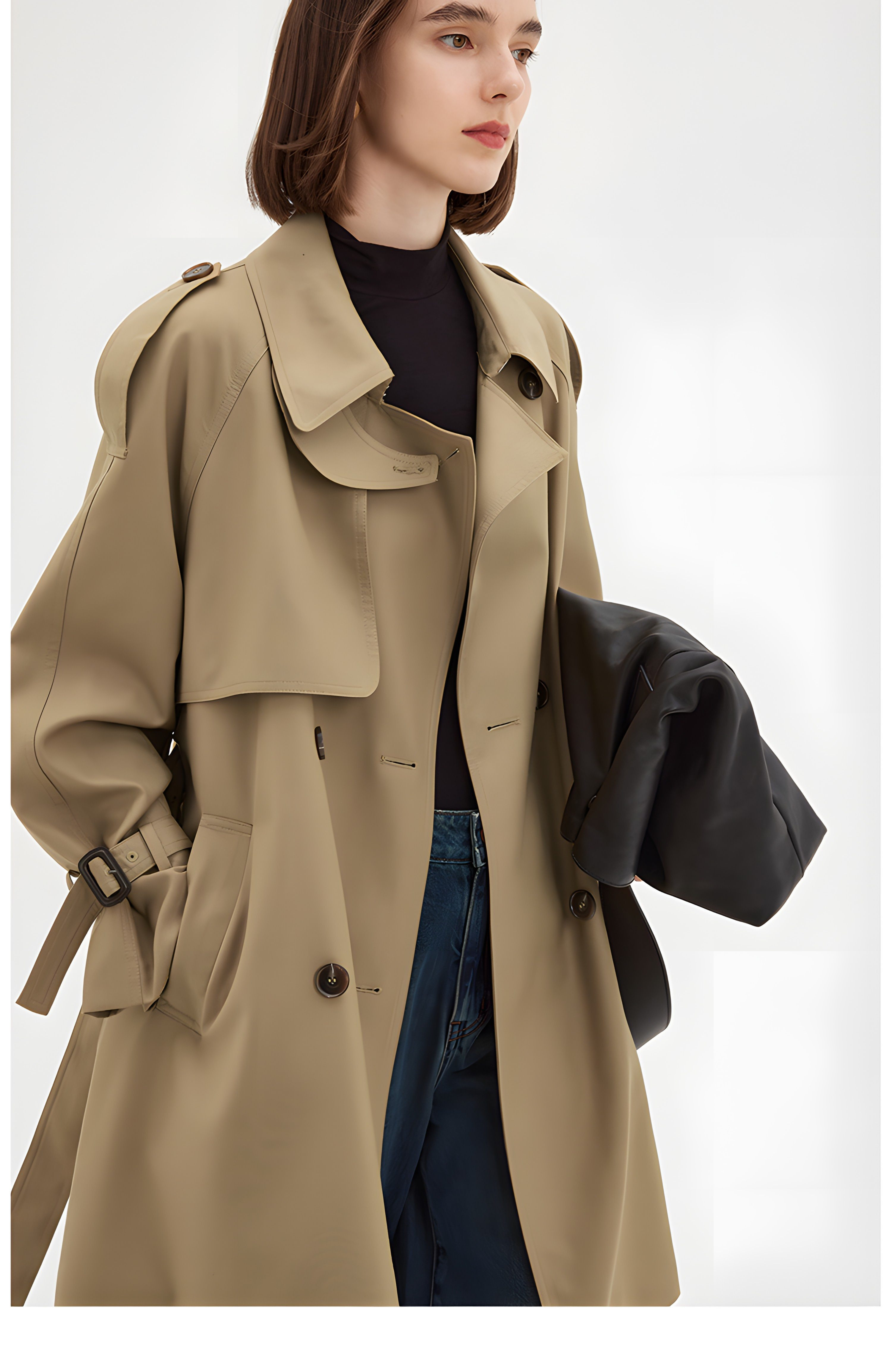 Parisian Autumn: Vintage-Inspired Midi Trench Coat - chiclara