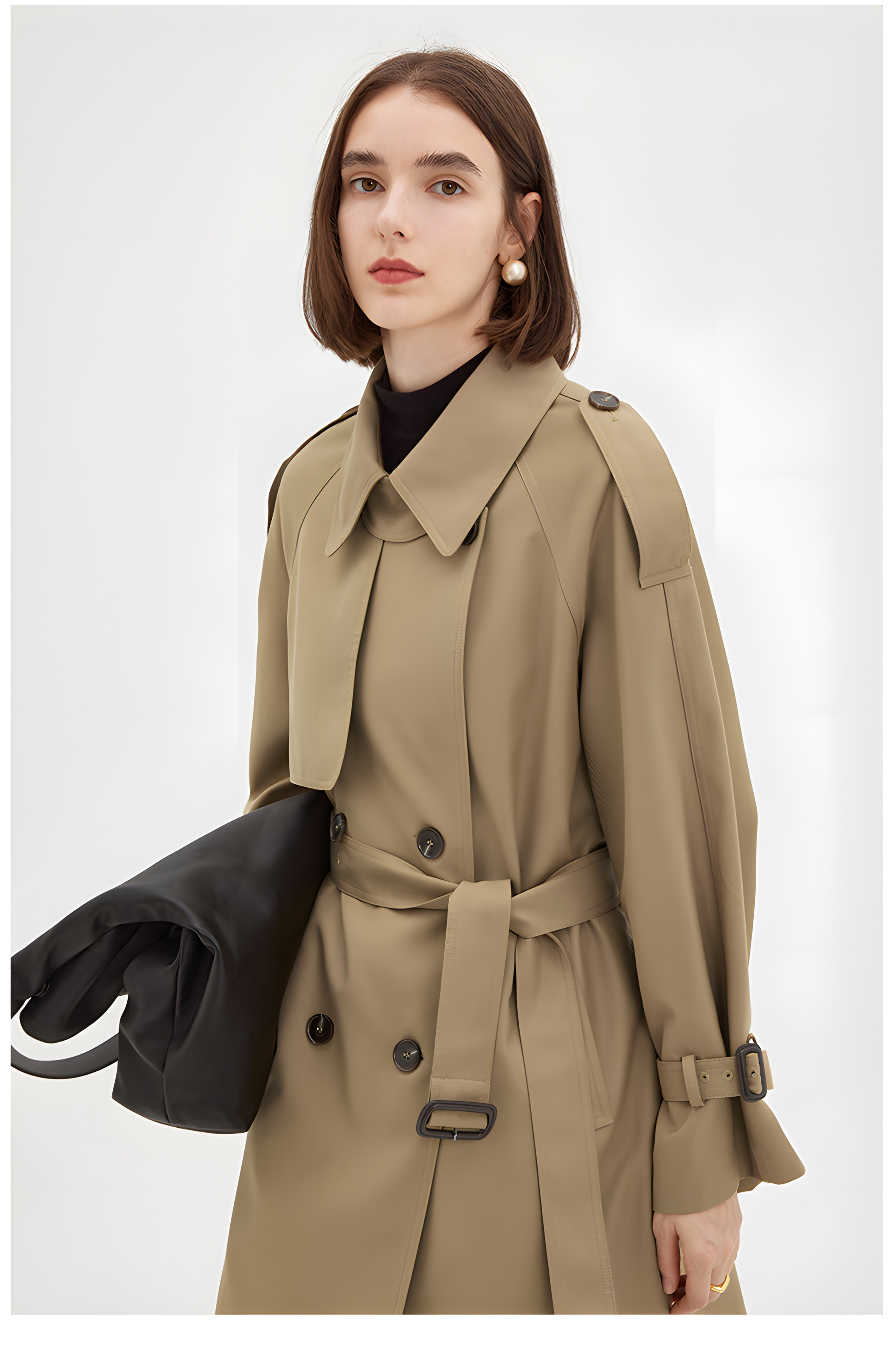 Parisian Autumn: Vintage-Inspired Midi Trench Coat - chiclara