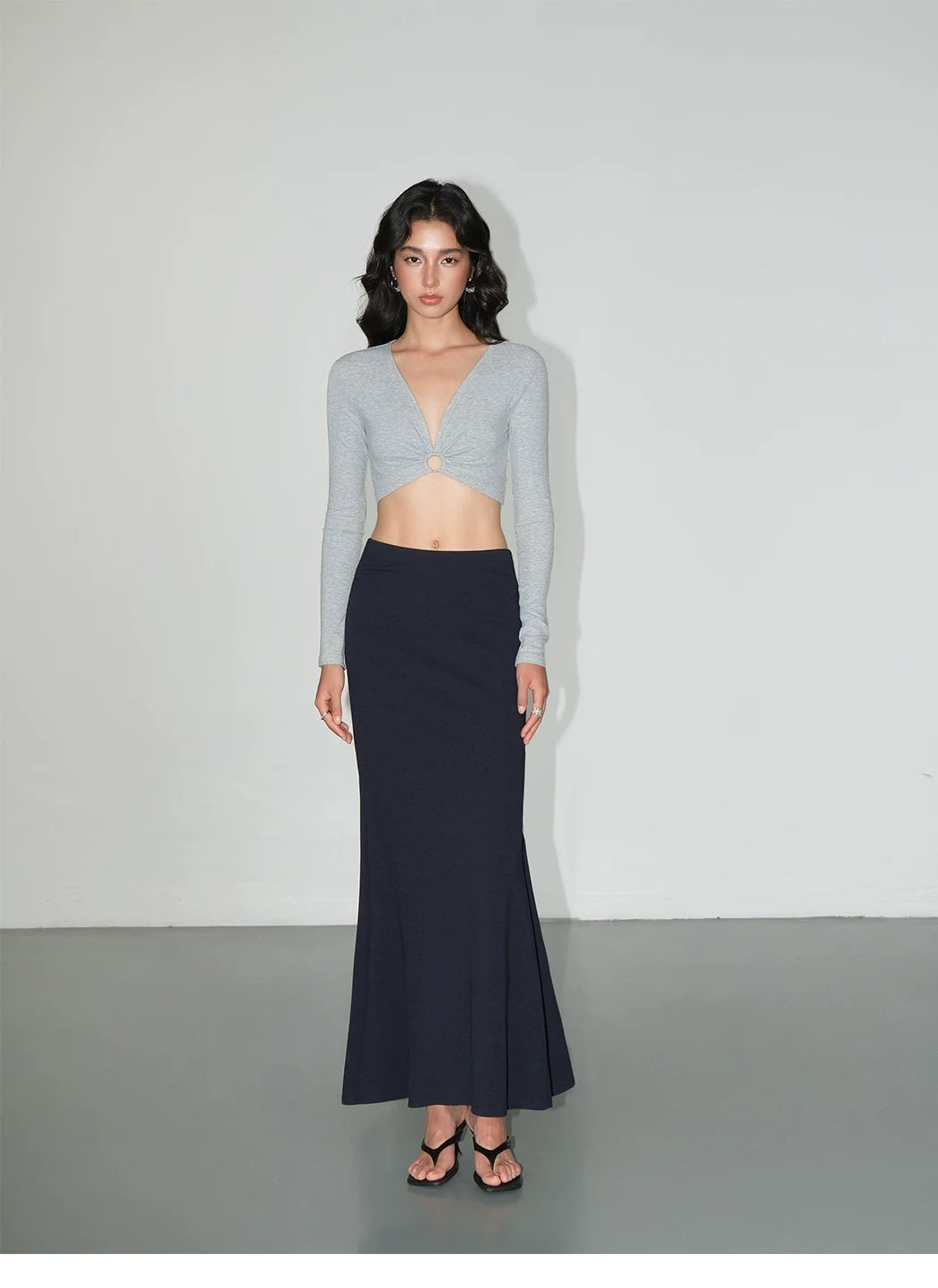 Ring Detail Plunge Crop Top