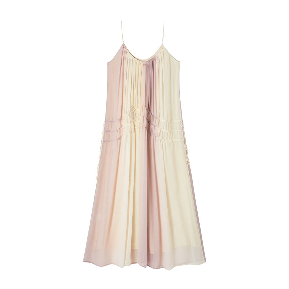 Gradient Drawstring Maxi Slip Dress