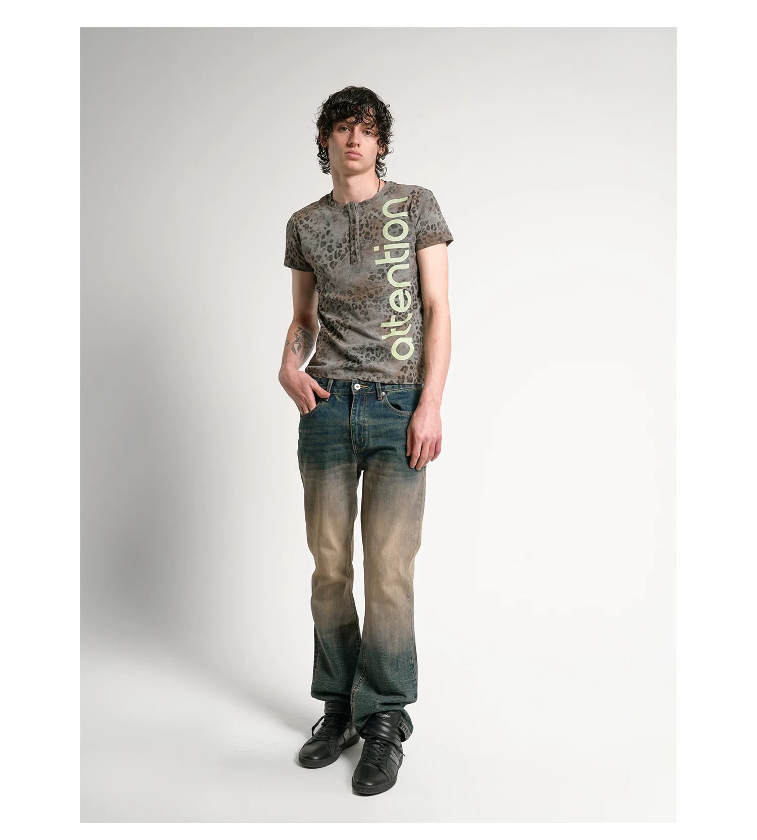 Attention Leopard Henley Tee