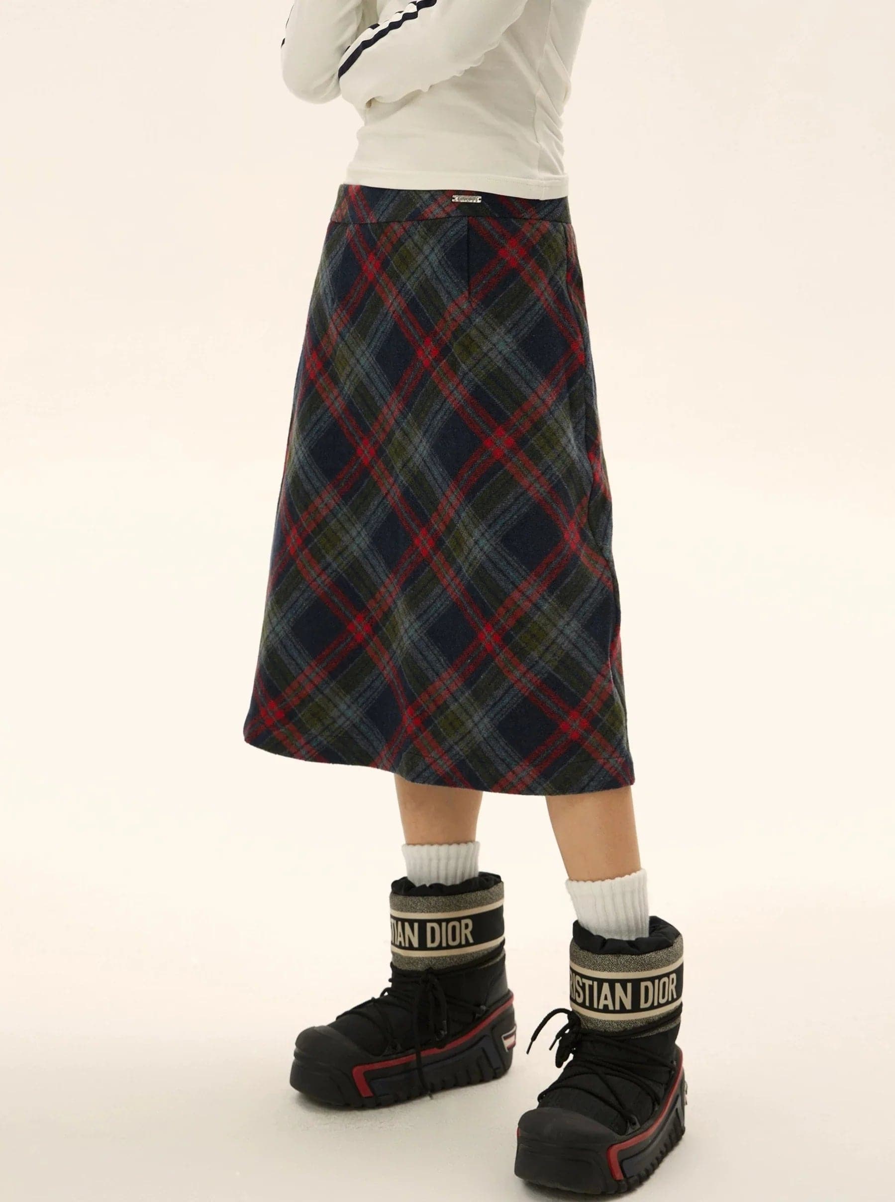 Classic Wool Check Mini Skirt - chiclara