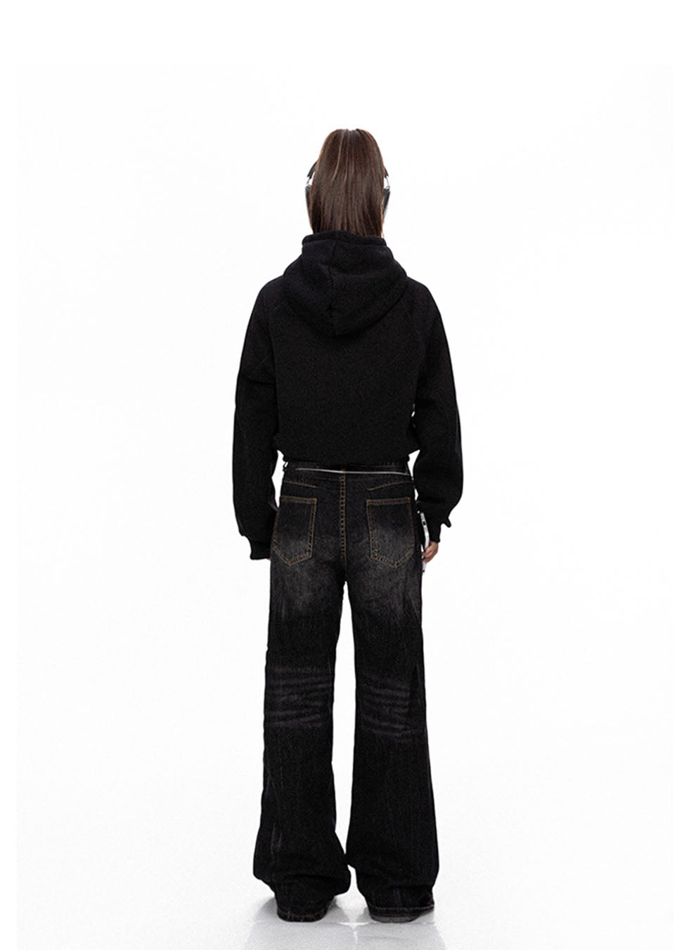 High Waist Straight Distressed Jeans - chiclara