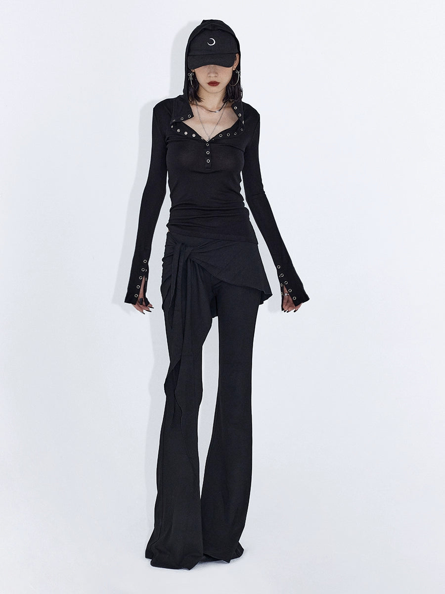 Cascade Drape‑Wrap Pants