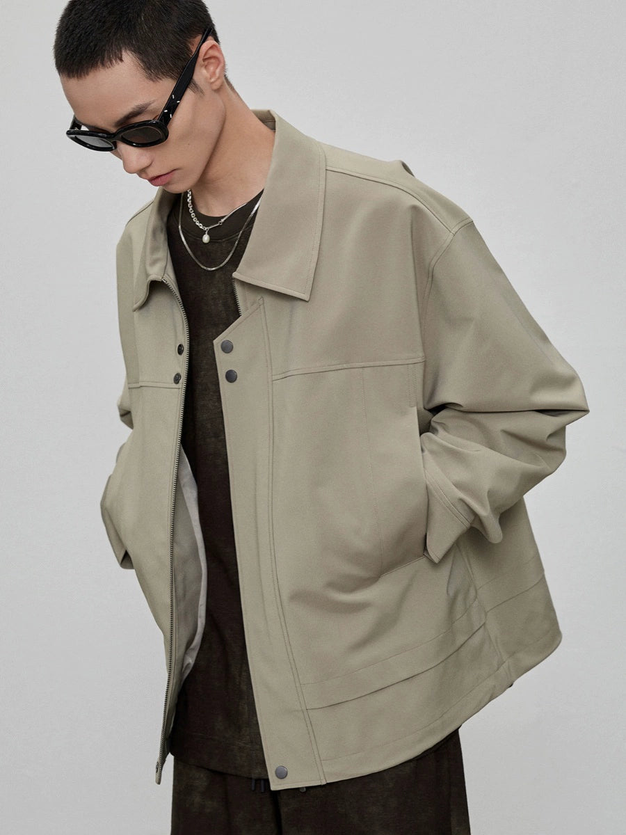 Vertical Split Square Neck Oversized Jacket