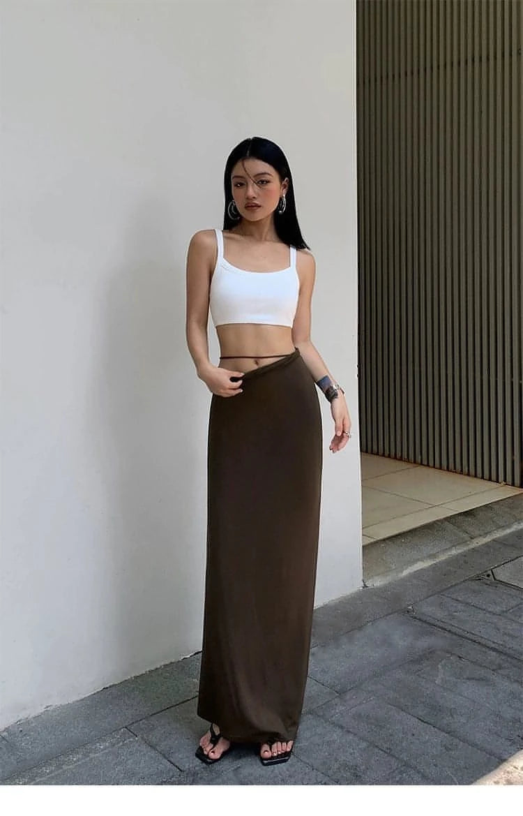 Summer Collection - Black Slimming Mid-Length Pencil Skirt - chiclara