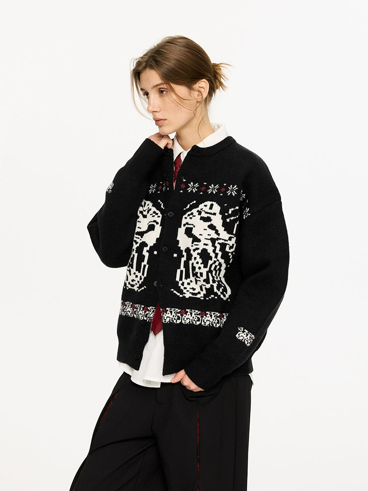Arctic Fleece Animal Motif Button Cardigans and Sweaters