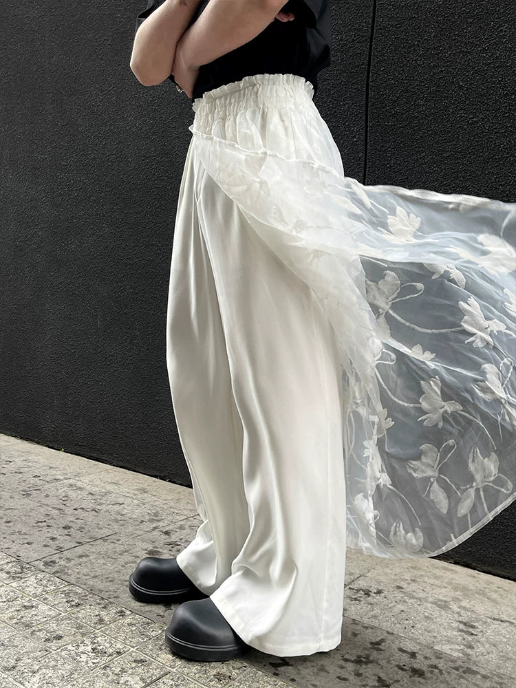 Ivory Veil Satin Train Trousers