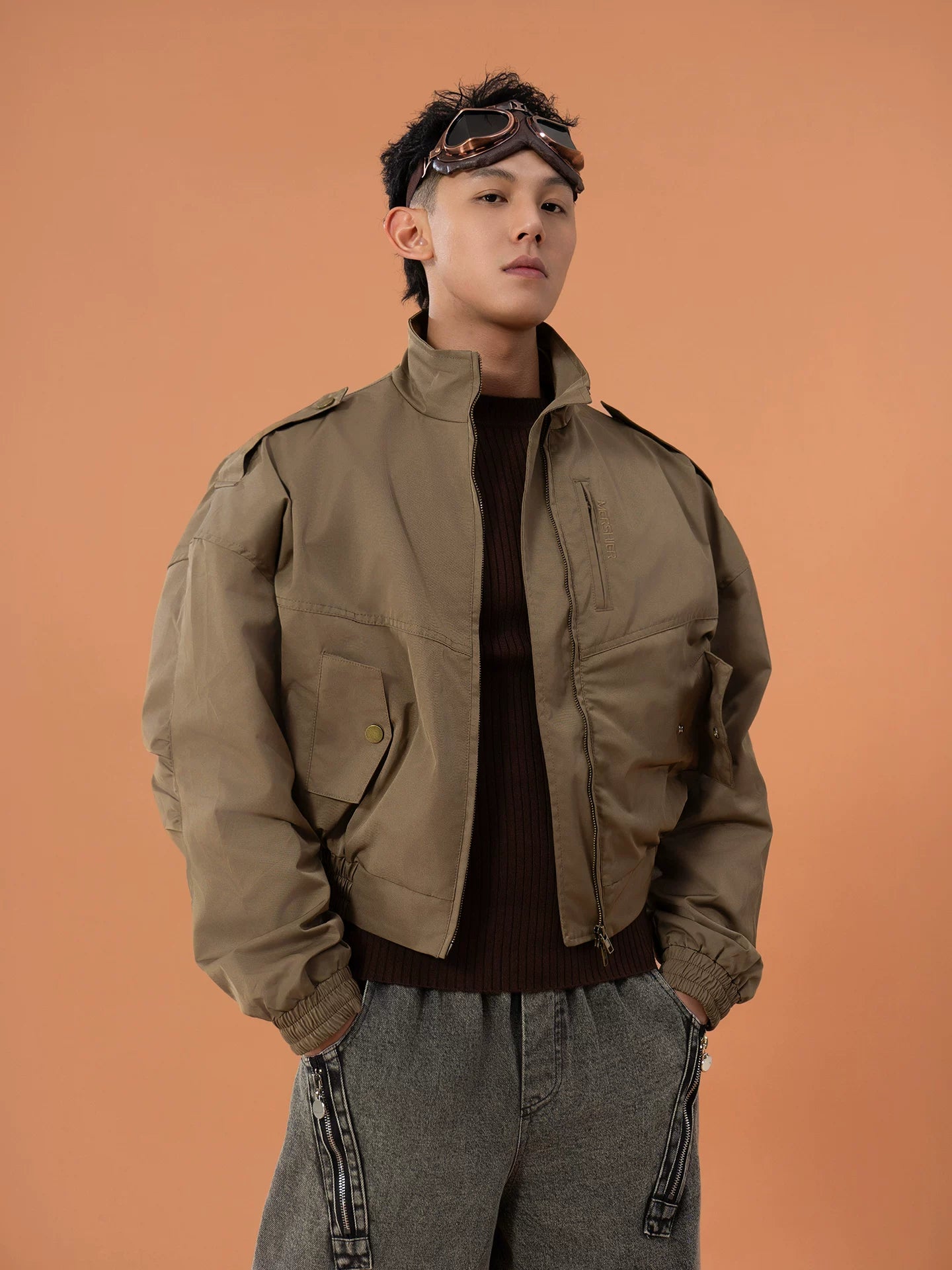Aviator Hem-Rib Flight Bomber Jacket