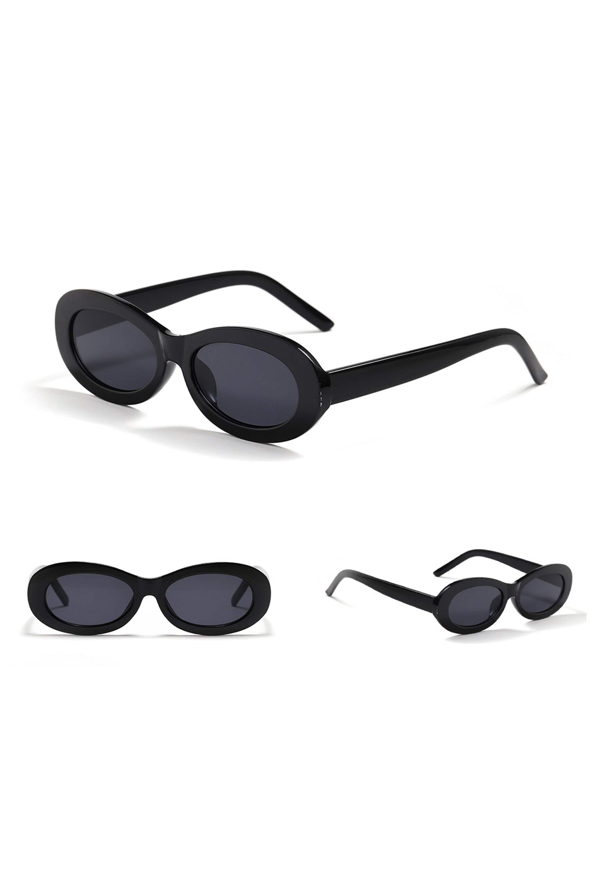 Retro Oval Chunky Frame Sunglasses