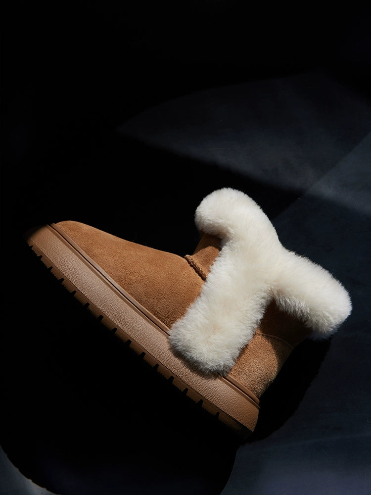 Fuzzy Shearling Ankle Winter Boot