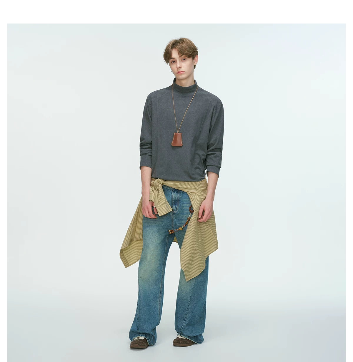 Draped Edge Mockneck Top