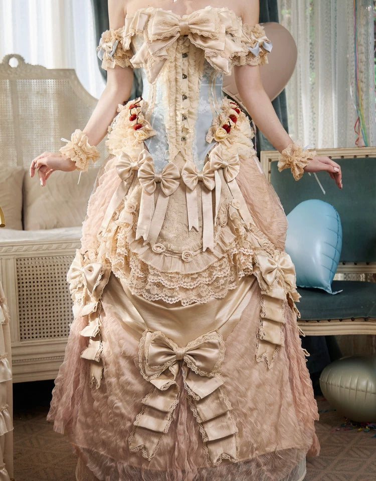Rosette Ruffle Lace Pet Maxi Skirt