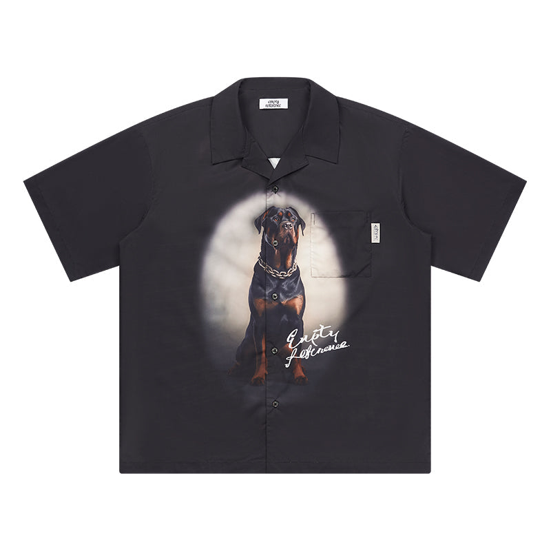 Loyal Rottweiler Dog Print Short Sleeve Shirt - chiclara