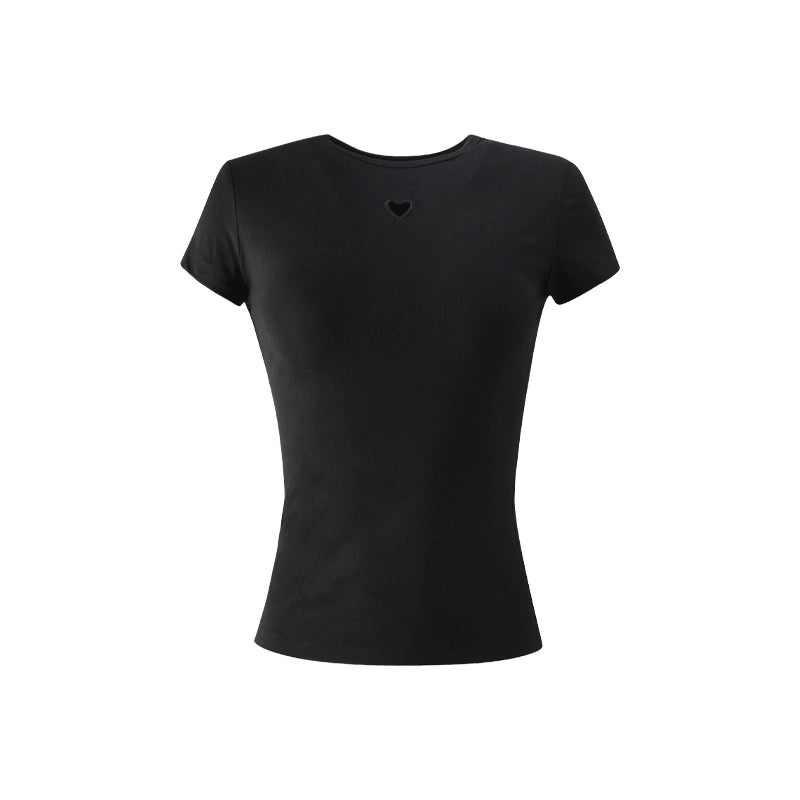Heart-Stitch Slim Basic Tee
