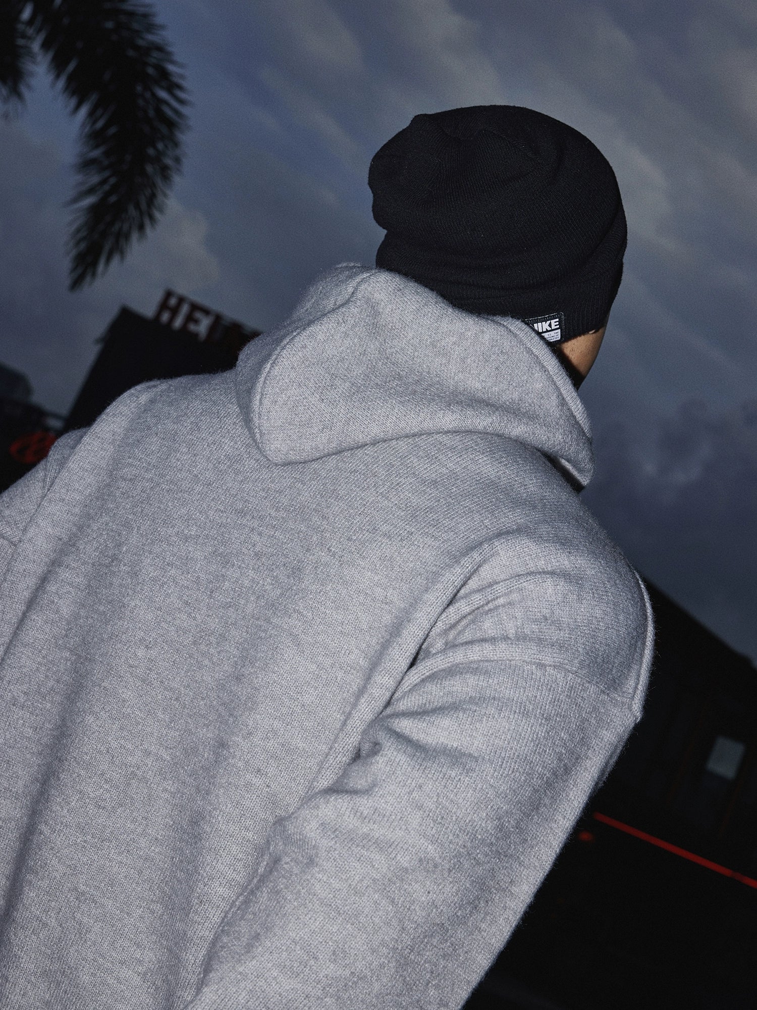 Cloud Gray Zip Knit Hoodie
