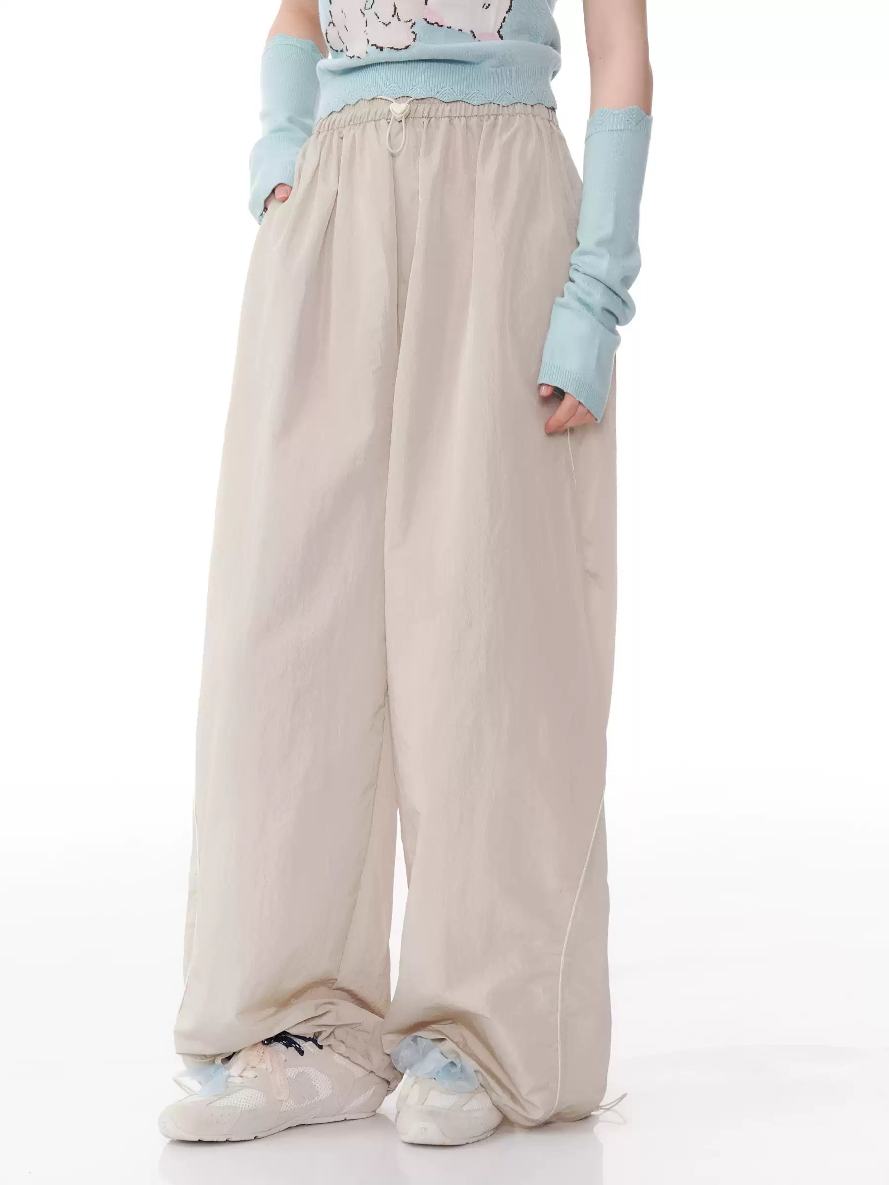 Wide-Leg Track Pants