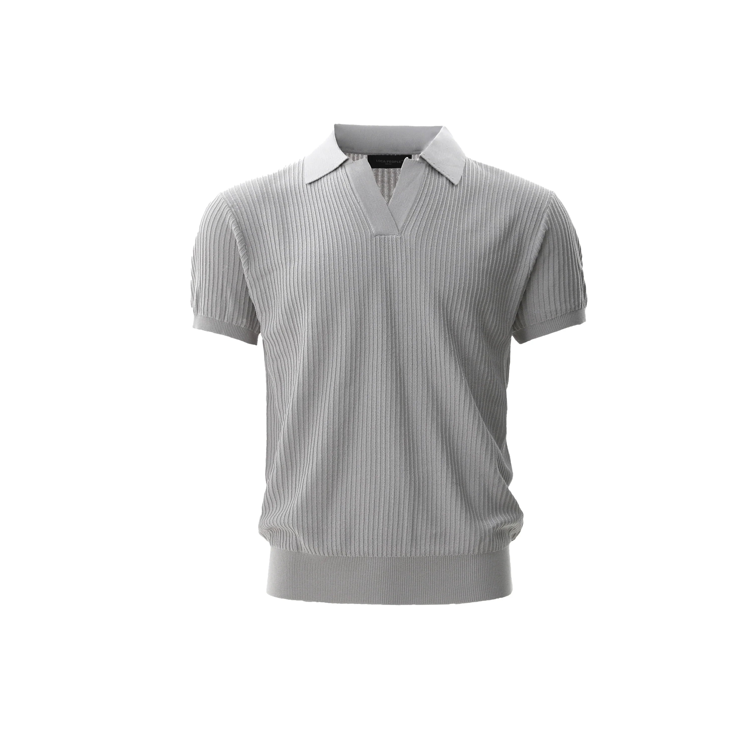 Noir Ridge Knit Polo Shirt