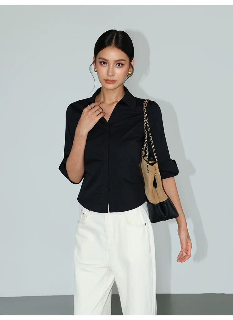 Contour Curve Tailored Button-Up Shirts