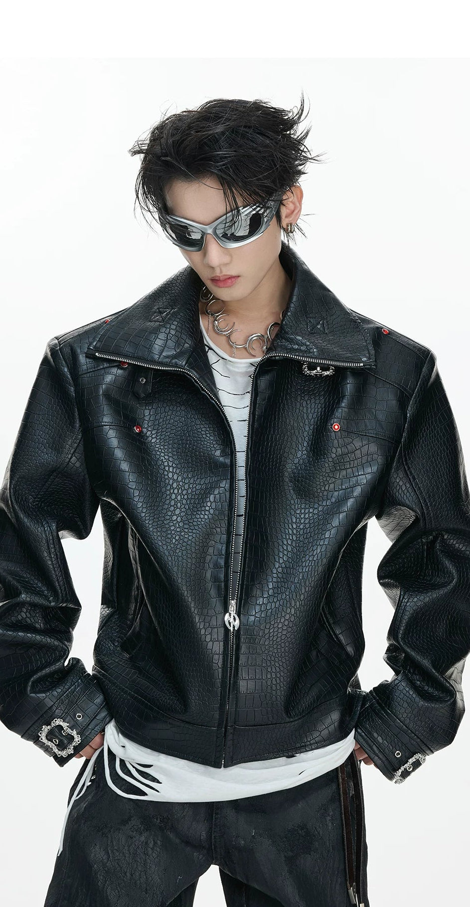 Obsidian Scale Moto Leather Jacket